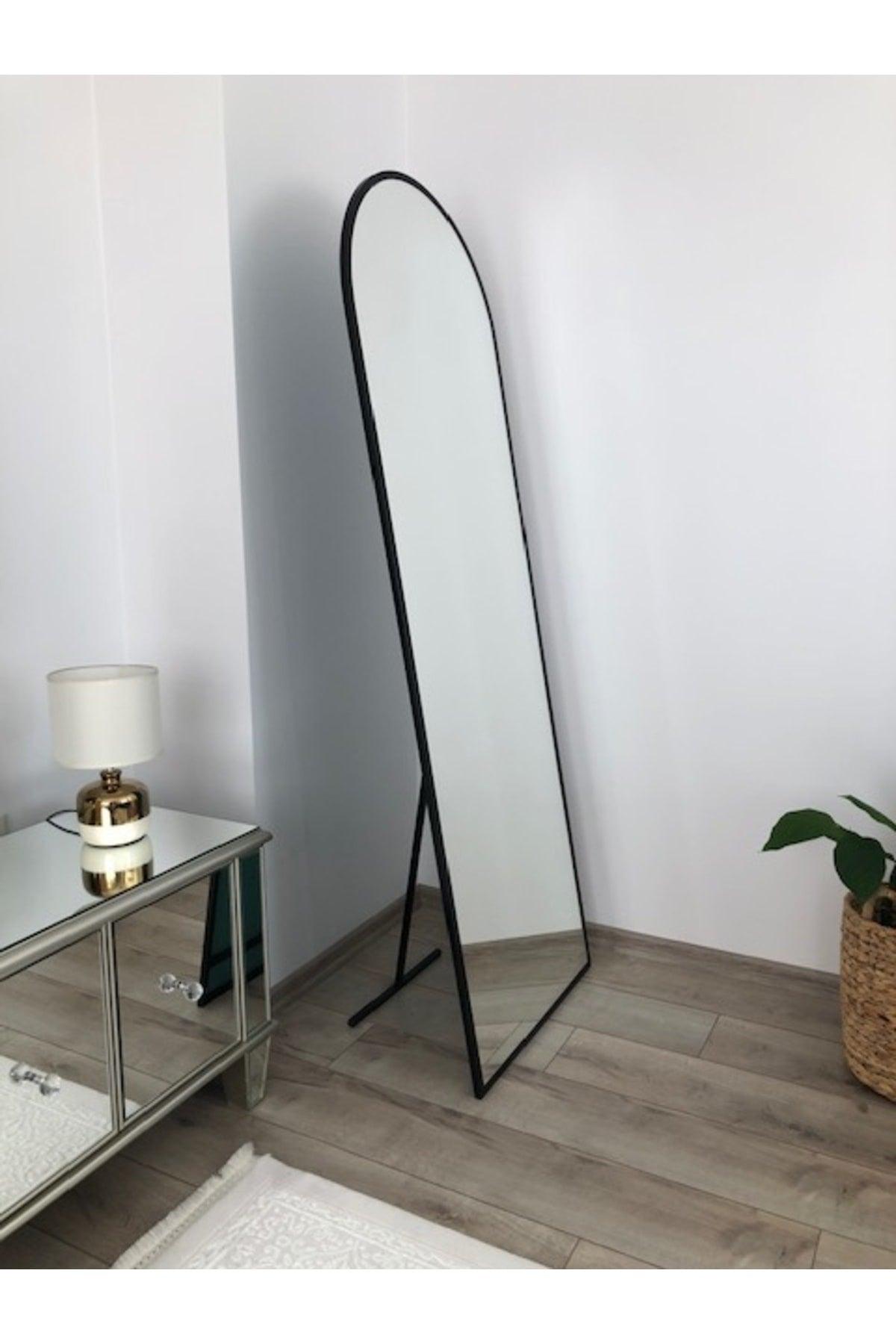 Black Metal Framed Leg Oval Full Length Mirror 180*60 Cm - Swordslife