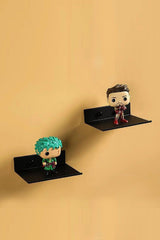 Black Color Very Stylish Metal Minimalized Design Decorative Wall Shelf 2 Pieces - Swordslife