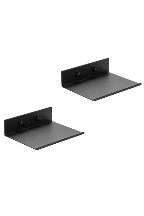 Black Color Very Stylish Metal Minimalized Design Decorative Wall Shelf 2 Pieces - Swordslife