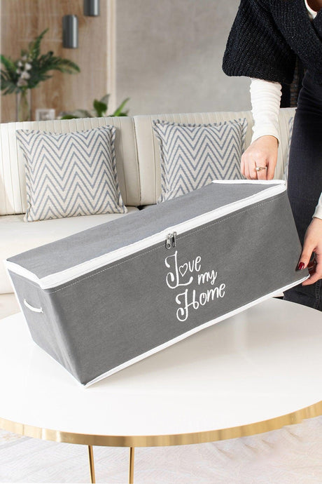 Small Size Anthracite Color Printed Storage Bag 52 X 28