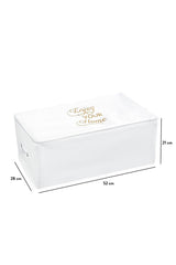Small Size Print Detailed White Storage Bag 52 X 28 X 21 Cm - Swordslife
