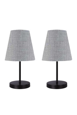 Smyrna Black Metal Leg Fabric Lampshade Table Lamp - Swordslife