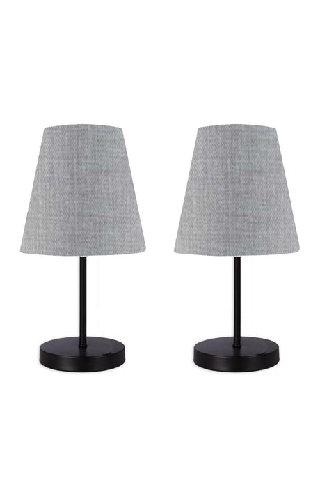 Smyrna Black Metal Leg Fabric Lampshade Table Lamp - Swordslife