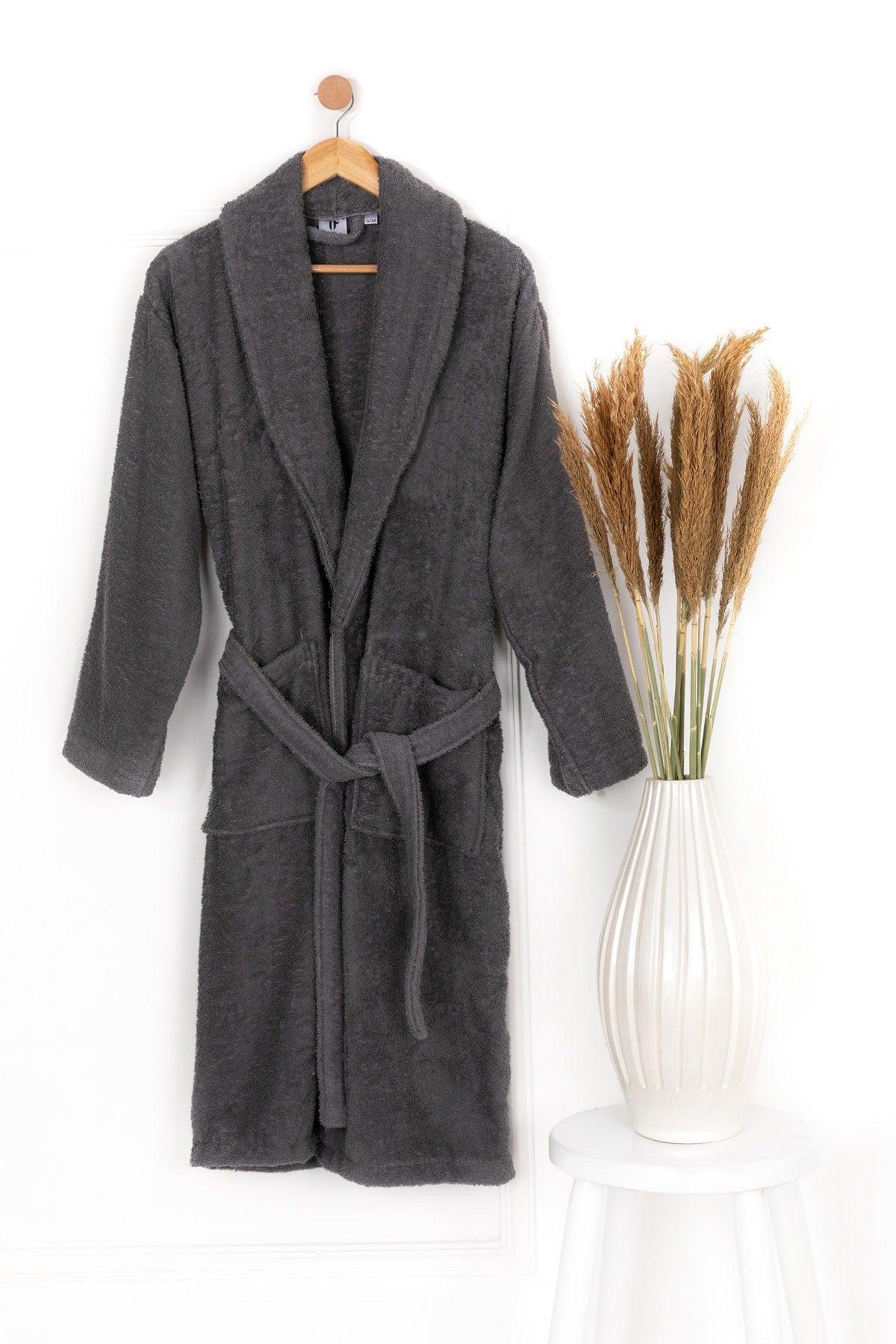 Şalyaka Bathrobe 100% Cotton Extra Soft Anthracite - Swordslife