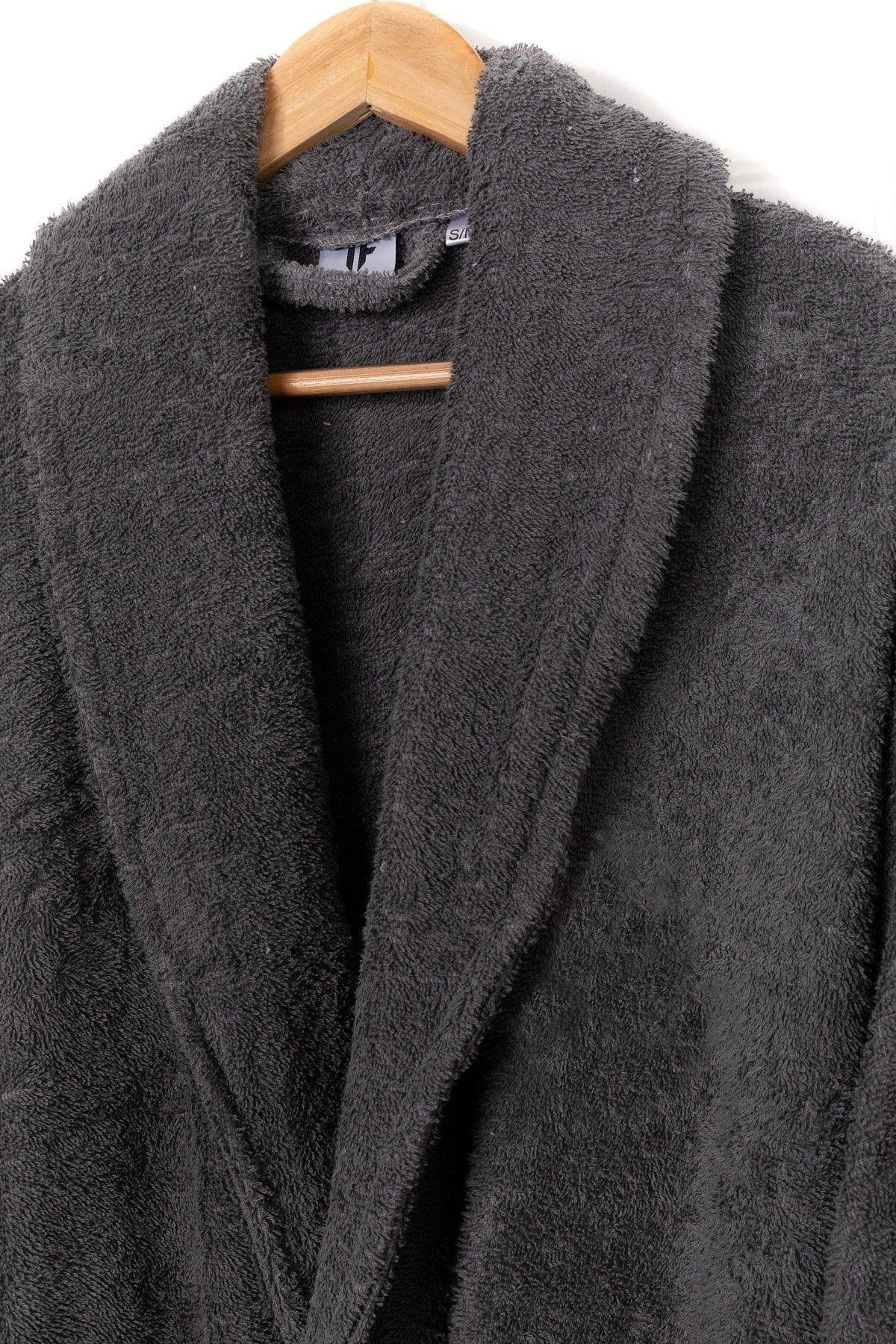 Şalyaka Bathrobe 100% Cotton Extra Soft Anthracite - Swordslife