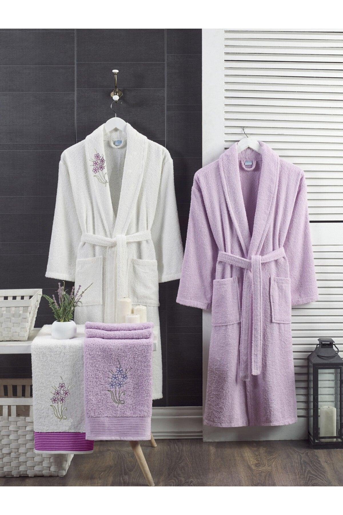 Snow White Lilac Towel Bathrobe Set of 4 - Swordslife