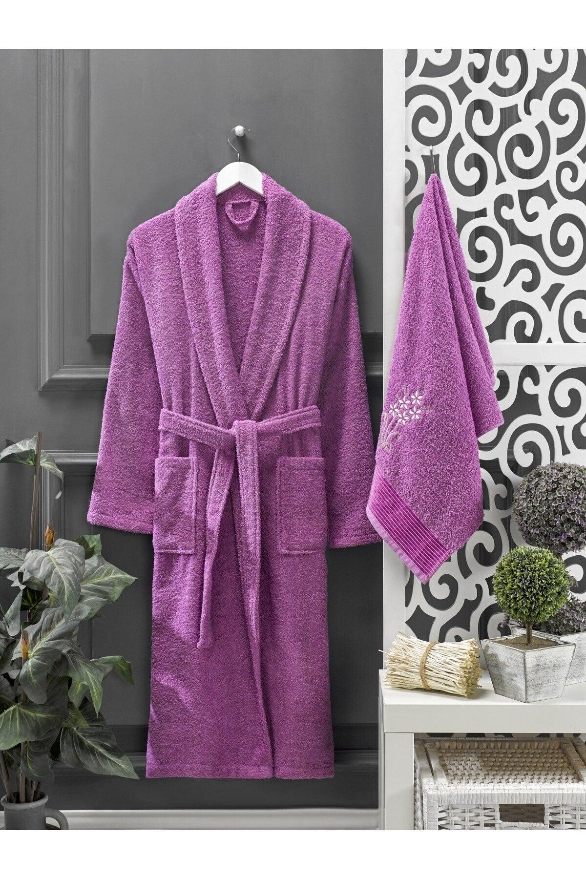 Snow White Lilac Towel Bathrobe Set of 4 - Swordslife