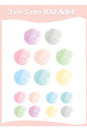 Soft Color Suluboya 3 und 5 Cm 100 Stk Gepolstertes Set Dekorative Kinder Zimmer Wandaufkleber Wand - Swordslife