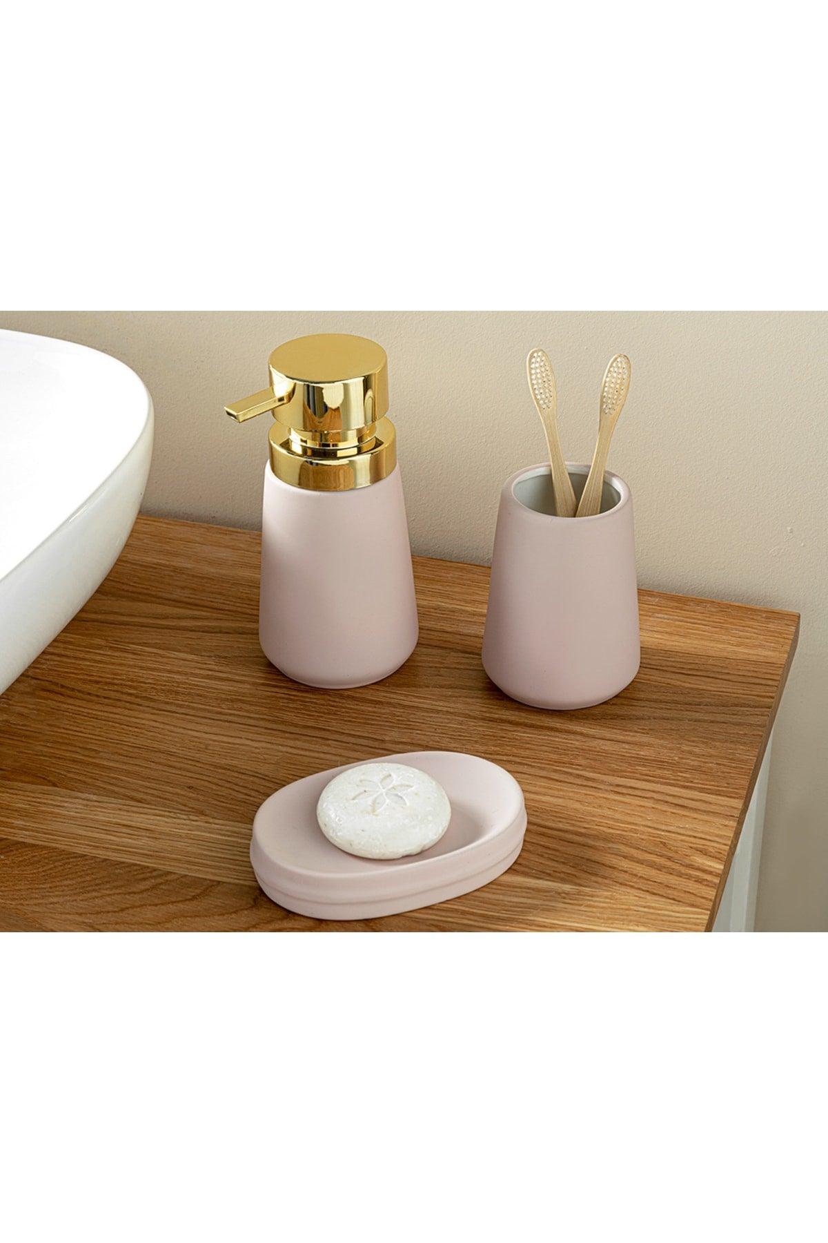 Soft Touch 3 Pcs Bathroom Set Pink - Swordslife