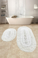 Spaghetti Oval Cream 2 Pcs 100% Cotton Bath Rug Mat Set Closet Set - Swordslife