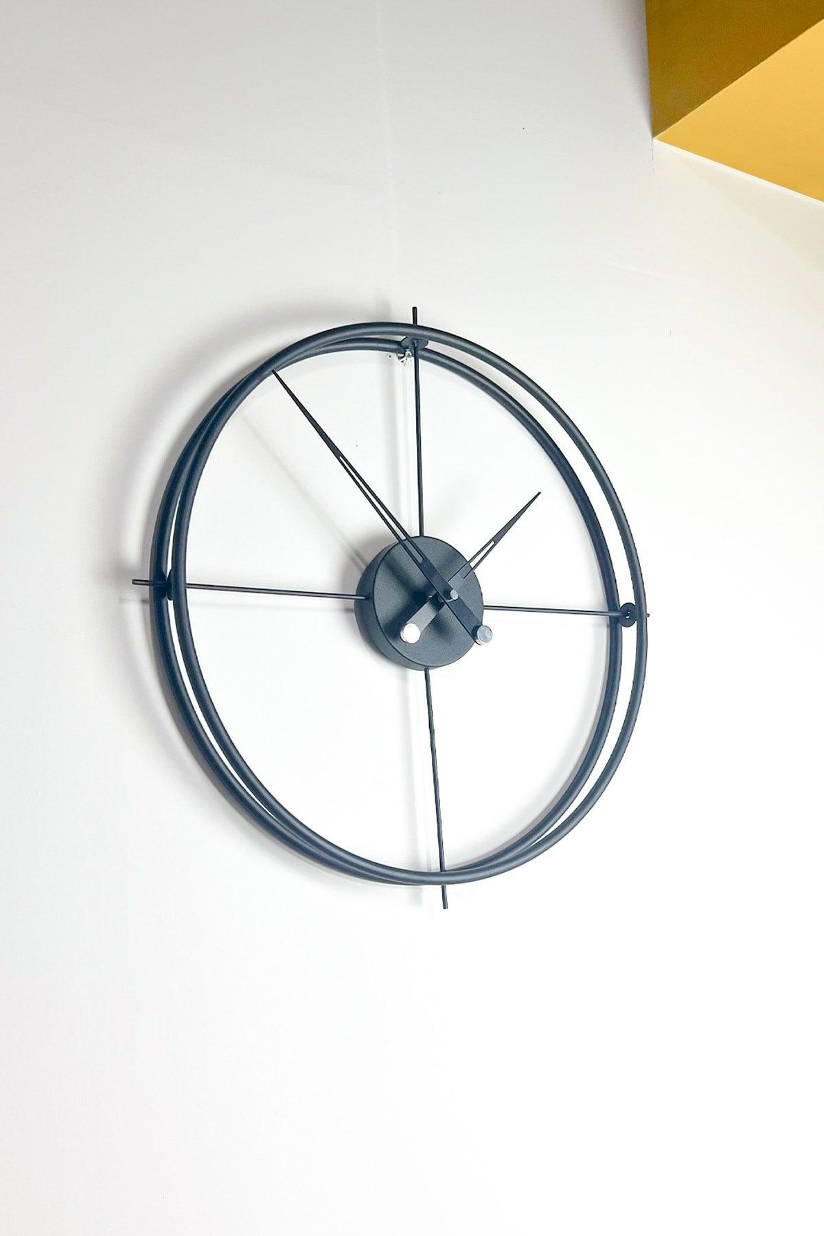 Spanish And Scandinavian Style 60 Cm Black, Wrought Iron Metal Minimalist Wall Clock - Swordslife