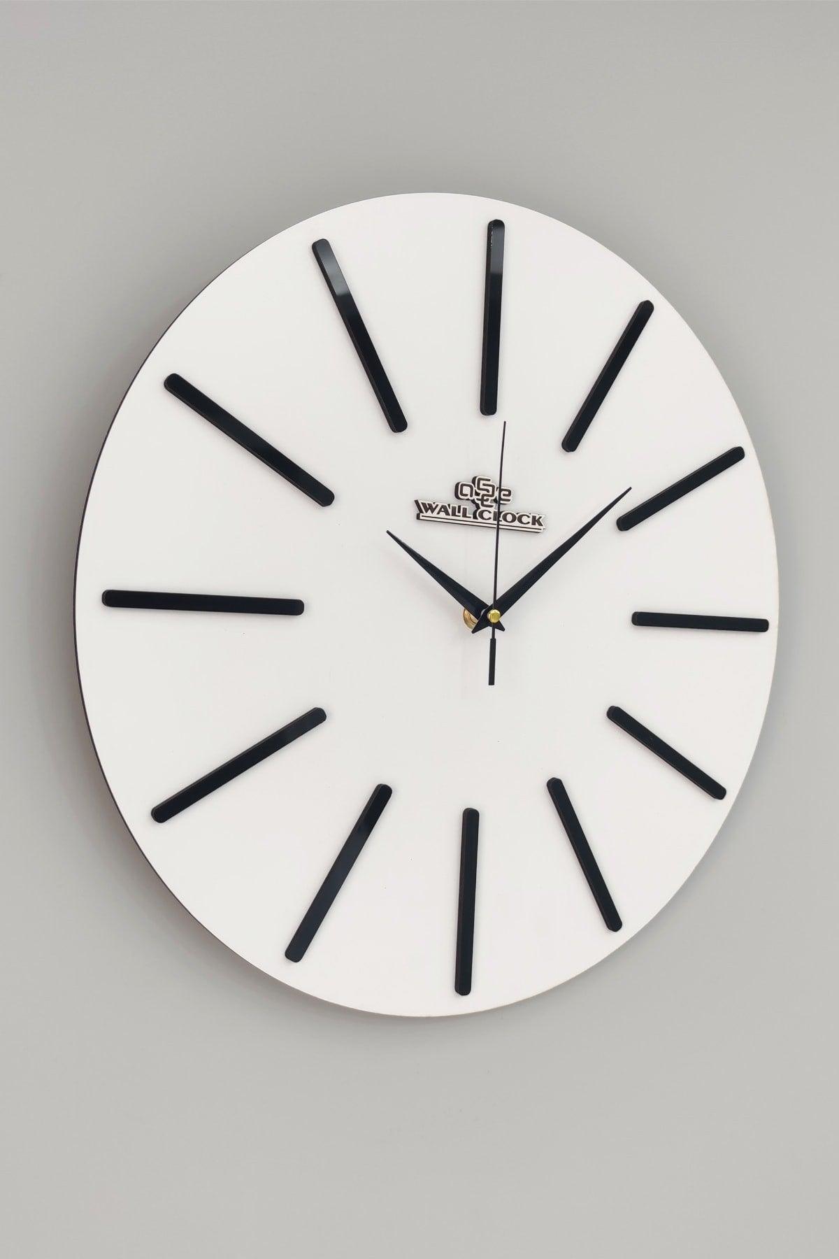 Special Decorative Mirrored Wall Clock White & Black Silent Mechanism 37x37cm - Swordslife