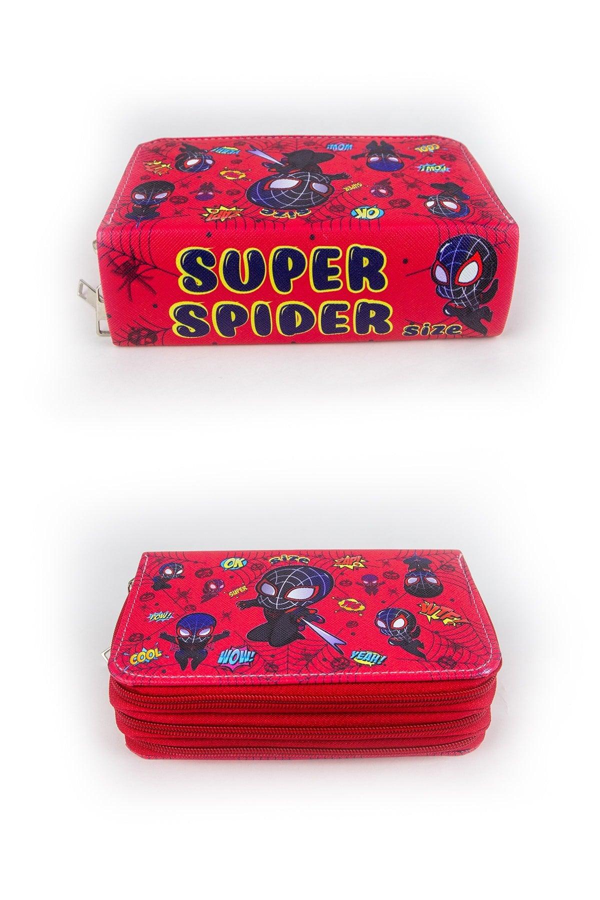 Spider-Man Themed Three Compartment Pencil Case