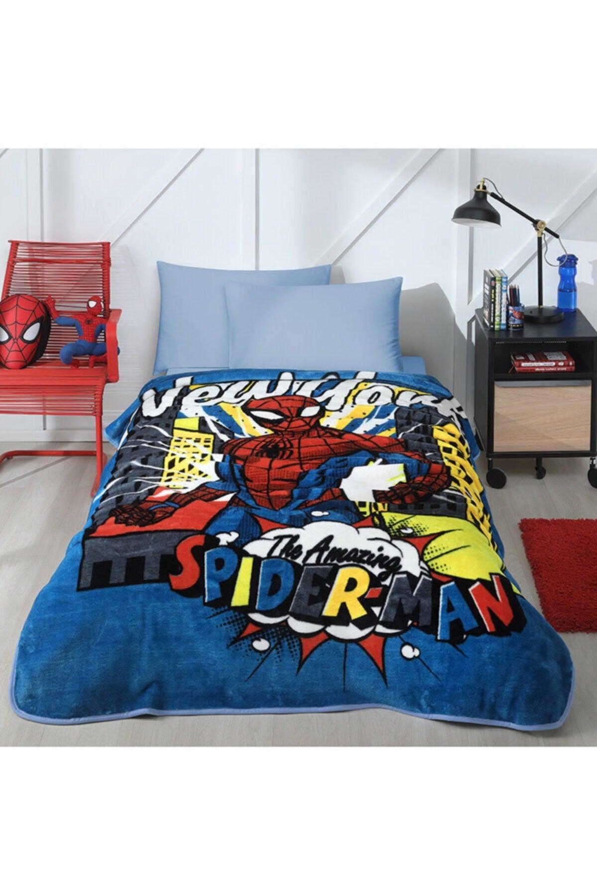 Spiderman New York Disney Licensed Single Child Blanket 155 X 215 - Swordslife