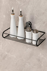 Lifetime Stainless Shampoo Rack, Spice Rack, Kitchen Shelf, Adhesive Shelf Black - Swordslife