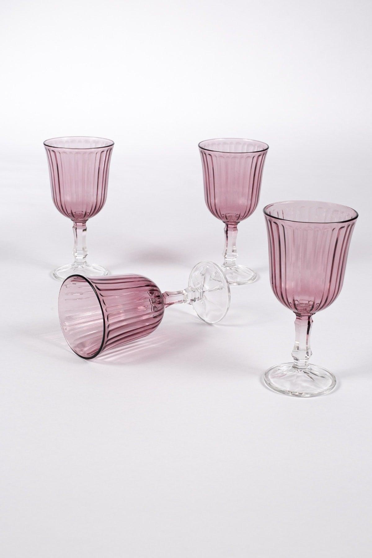 Splendid Set of 4 Water Glasses Plum 240 Cc - Swordslife