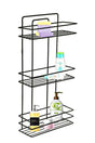 Stainless Black 3 Tiers Flat Bathroom Corner Shampoo Corner Bathroom Shelf - Swordslife