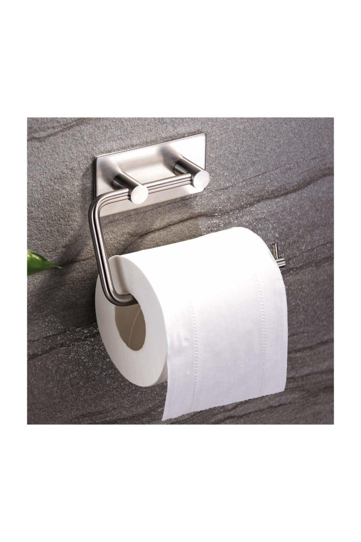 Stainless Steel Toilet Paper Hanger - Adhesive Band System - Inox - Swordslife