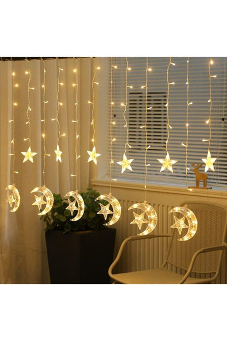Star Moon Curtain Led Lights Animated