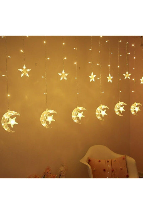 Star Moon Curtain Led Lights Animated