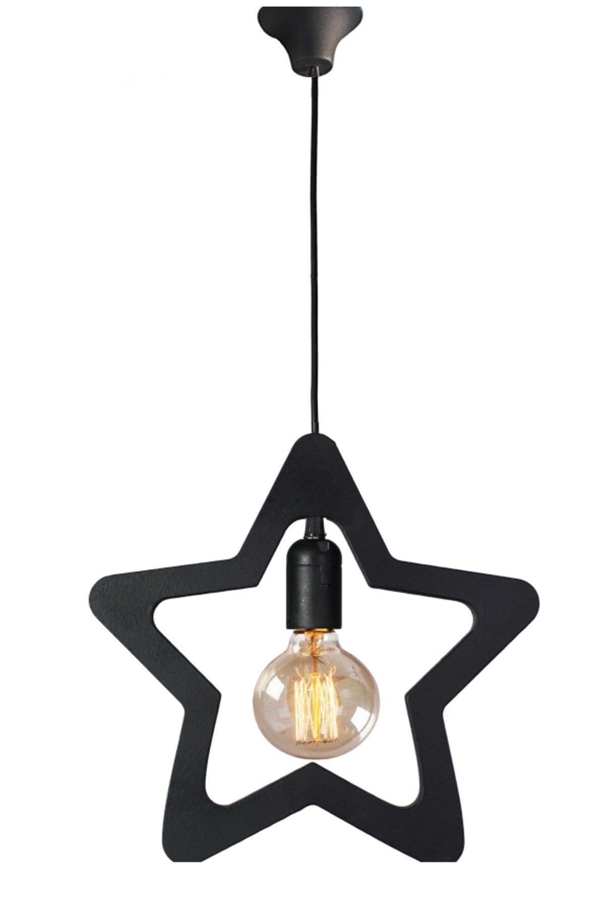 Star Star Kids Room Wooden Chandelier Decorative Pendant Lamp Modern Rustic Lamp - Swordslife