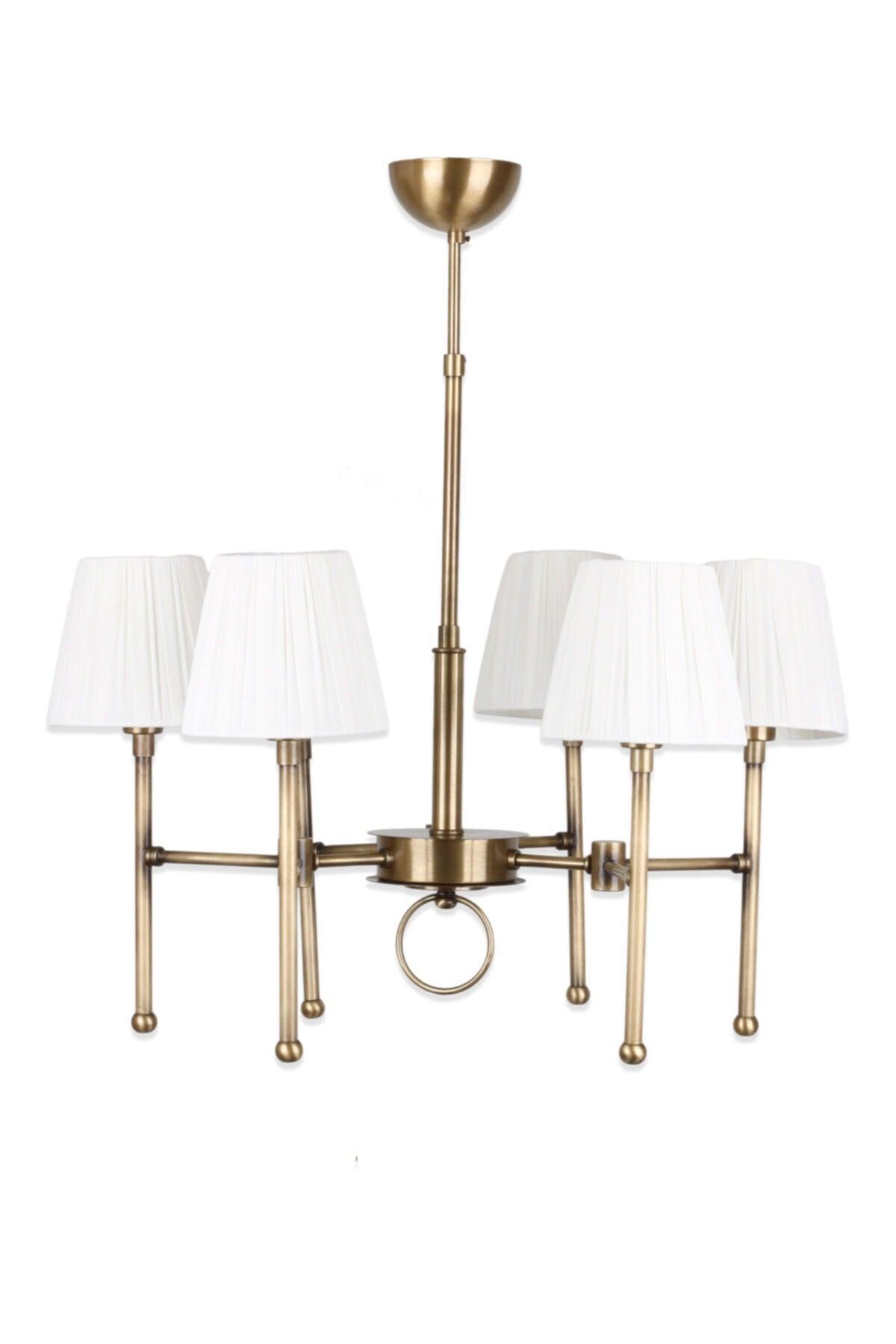 Stick Modern 6 Arm Antique Arm Chandelier with Fabric Head - Swordslife