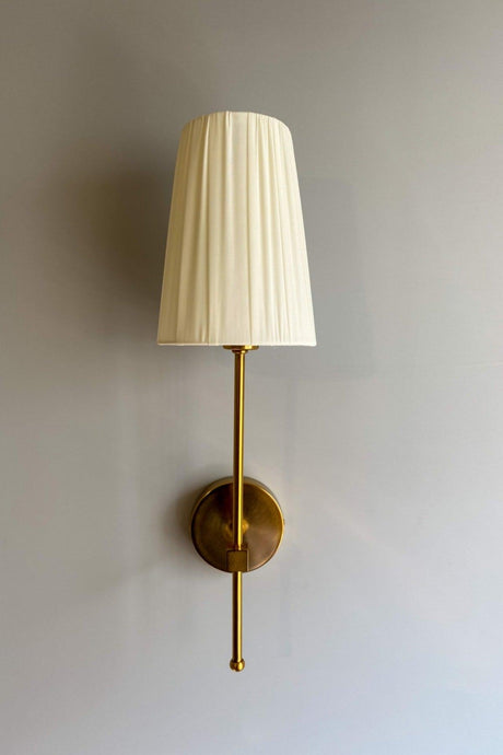 Stick Modern Honey Color Coated Sconce - Buttoned - Swordslife
