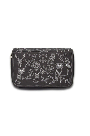 Pencil Case Geometric Drawing Three Compartments Vegan