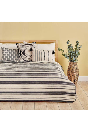 Stripe Cotton Single Blanket Black (150X200 CM) - Swordslife