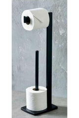 Sturdy Black Special Design Bathroom Roll Holder Spooled Square Cast Feet Non-Tiltproof - Swordslife