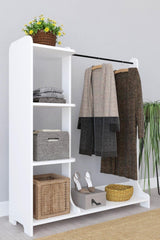 Style Coat Rack Standing Clothes Hanger And Garment Hanger Clothes Cabinet - White - Swordslife