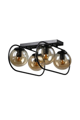 Sühan 4th Row Black Honey Globe Glass Chandelier - Swordslife