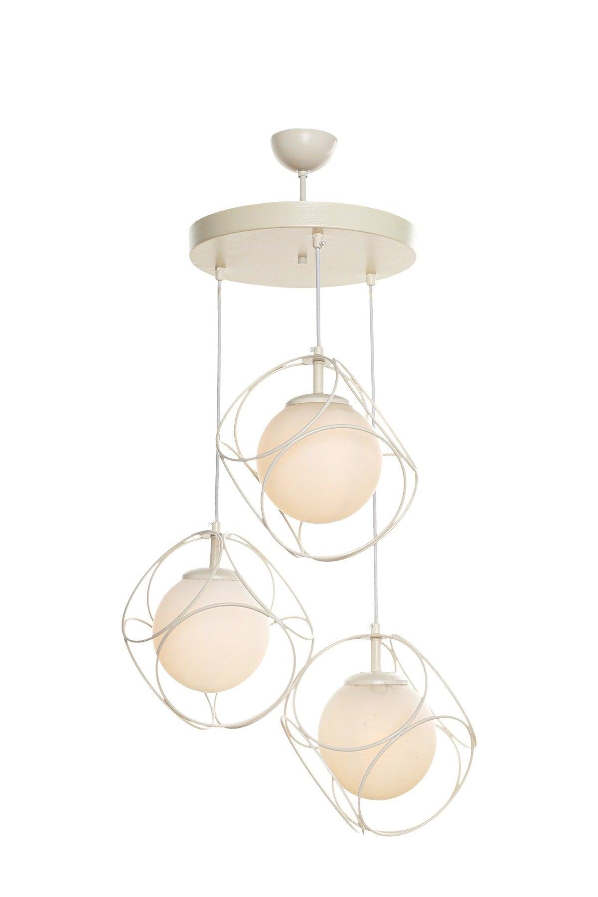 Suna 2.li White-white Glass Chandelier - Swordslife