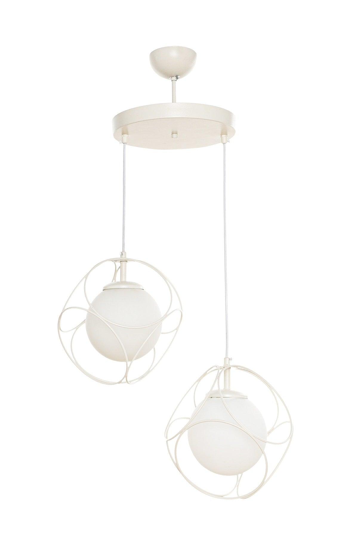 Suna 2.li White-white Glass Chandelier - Swordslife