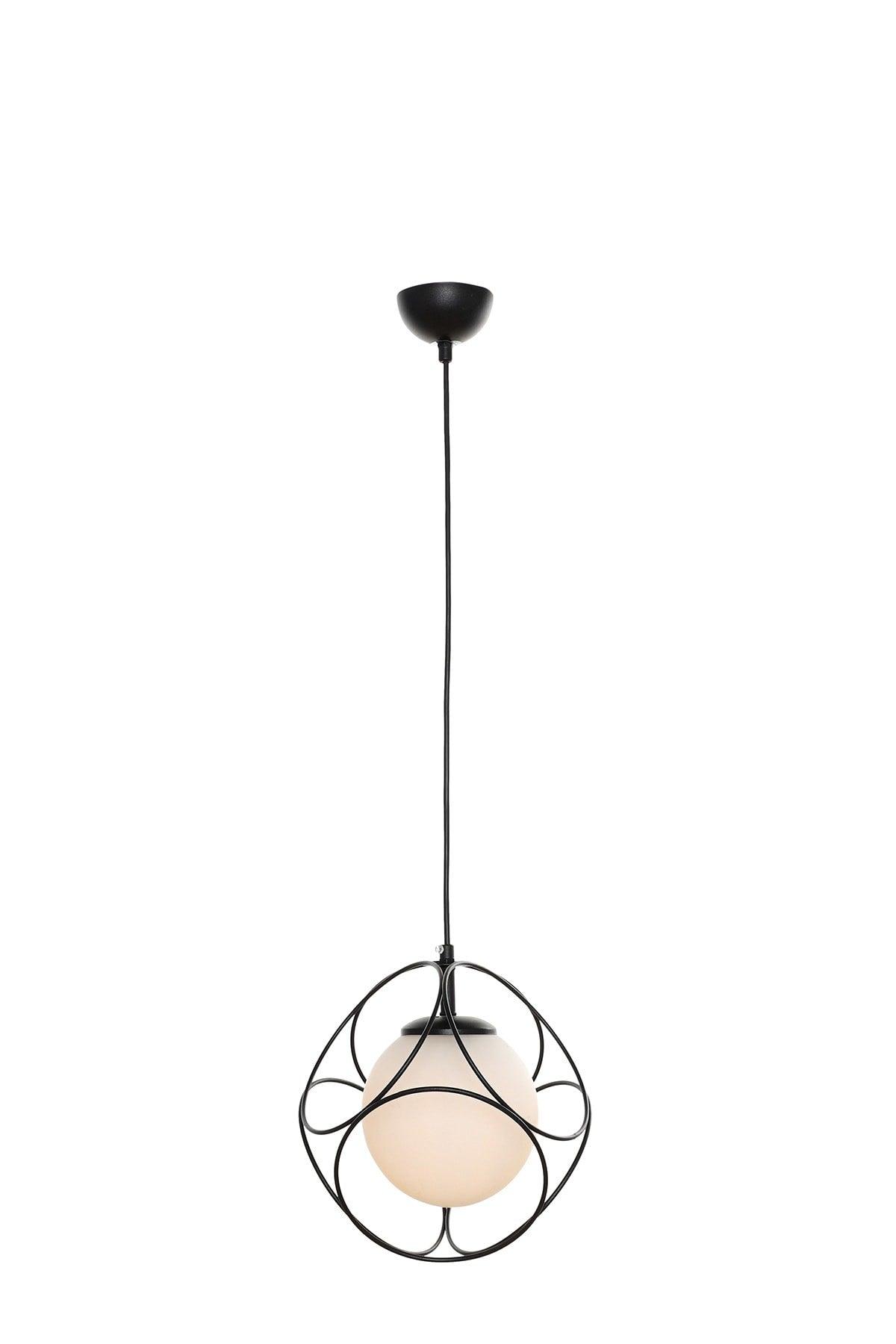 Suna Single Black-white Glass Chandelier - Swordslife