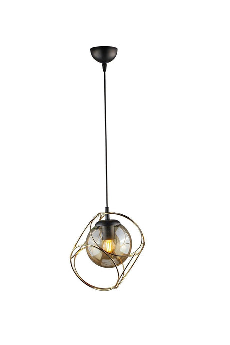 Suna Single Chandelier Gold Honey Glass - Swordslife