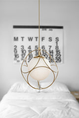 Suna Single Tumbled-white Glass Chandelier - Swordslife