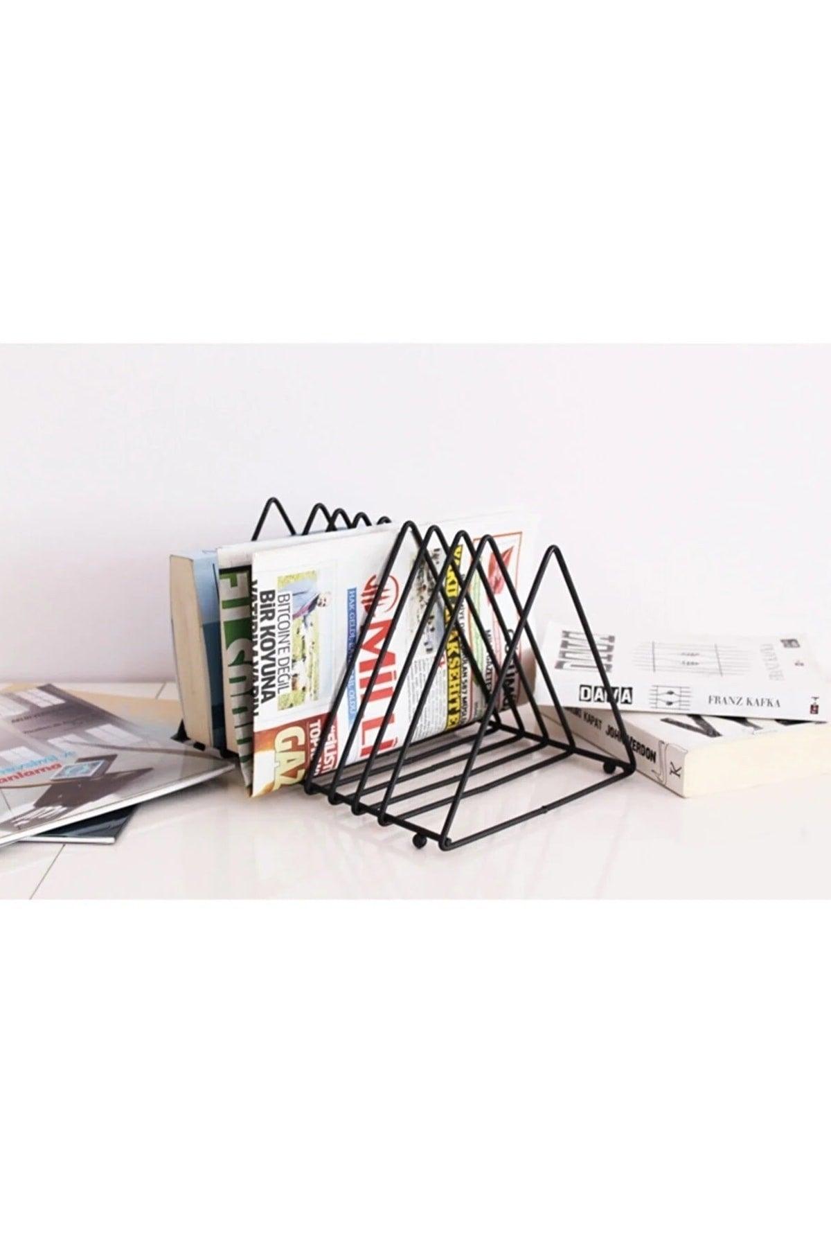 Table Top Magazine Plaque Holder 9 Sections Triangle