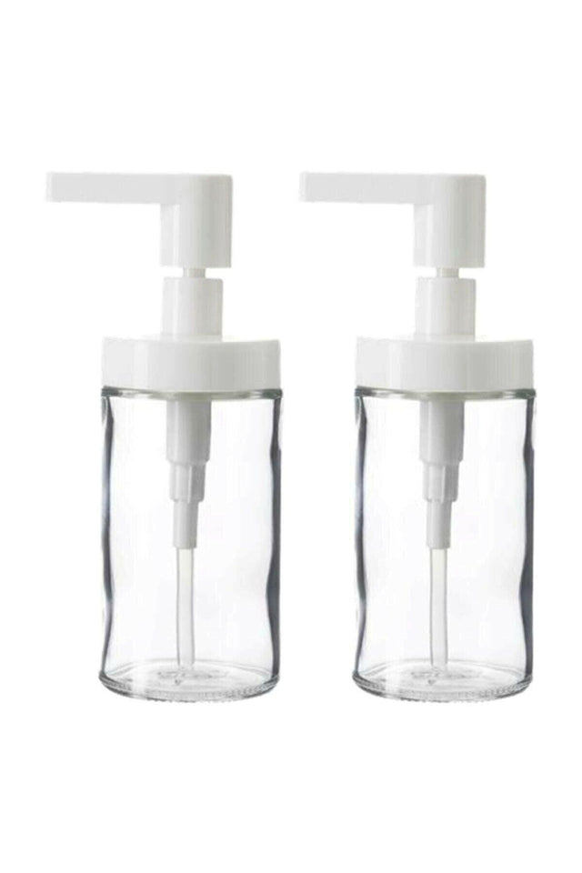 Tackan Liquid Soap Dispenser 2 Pieces Glass White Covered