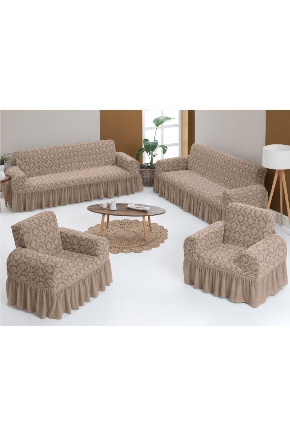 Taş 3+3+1+1 Arlisa Jacquard Sofa Cover Set - Swordslife