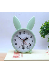 Rabbit Themed Desk Clock Kids Room Alarm Alarm Clock Green - Swordslife