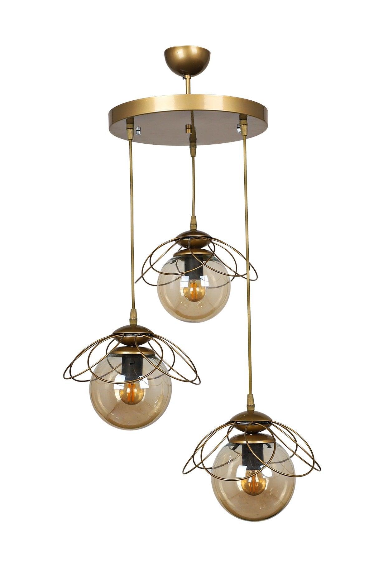 Calico 3rd Chandelier Tumbled Honey Glass - Swordslife