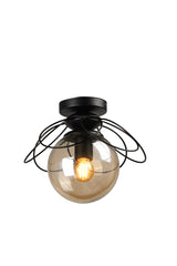 Alaca Ceiling Mount Single Chandelier Black Honey Glass - Swordslife