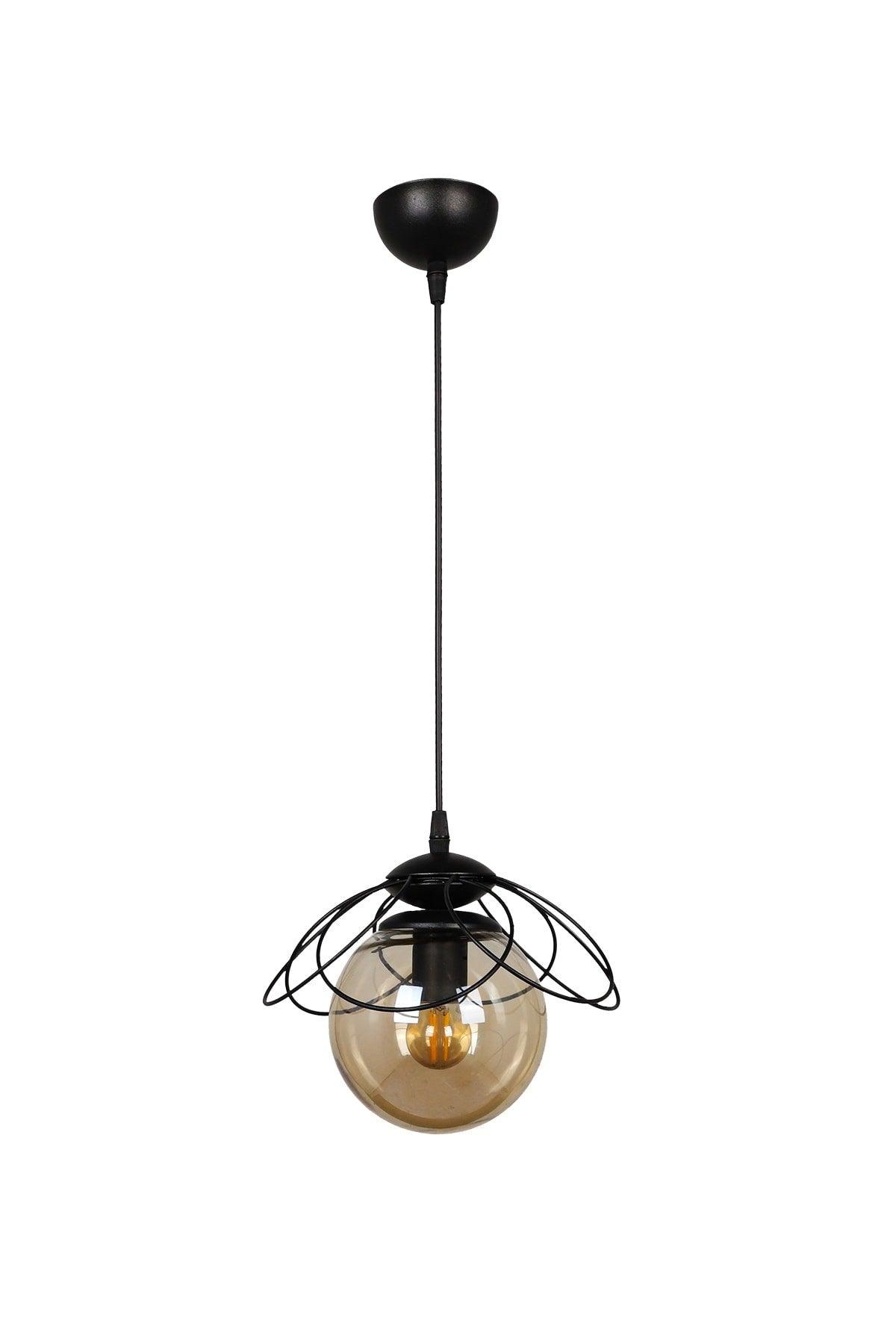 Pied Single Chandelier Black Honey Glass - Swordslife