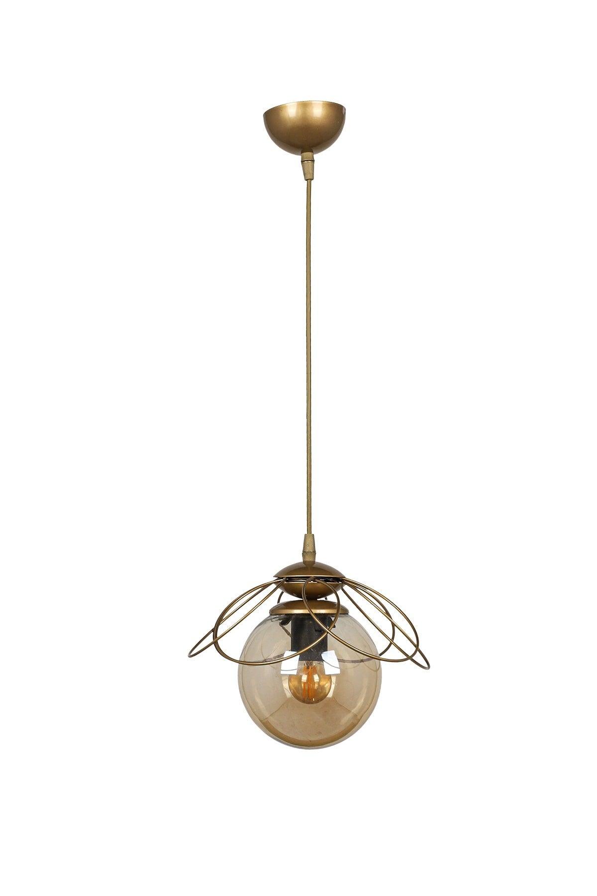 Pied Single Chandelier Tumbled Honey Glass - Swordslife