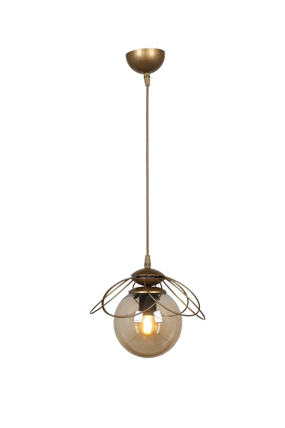 Pied Single Chandelier Tumbled Honey Glass - Swordslife