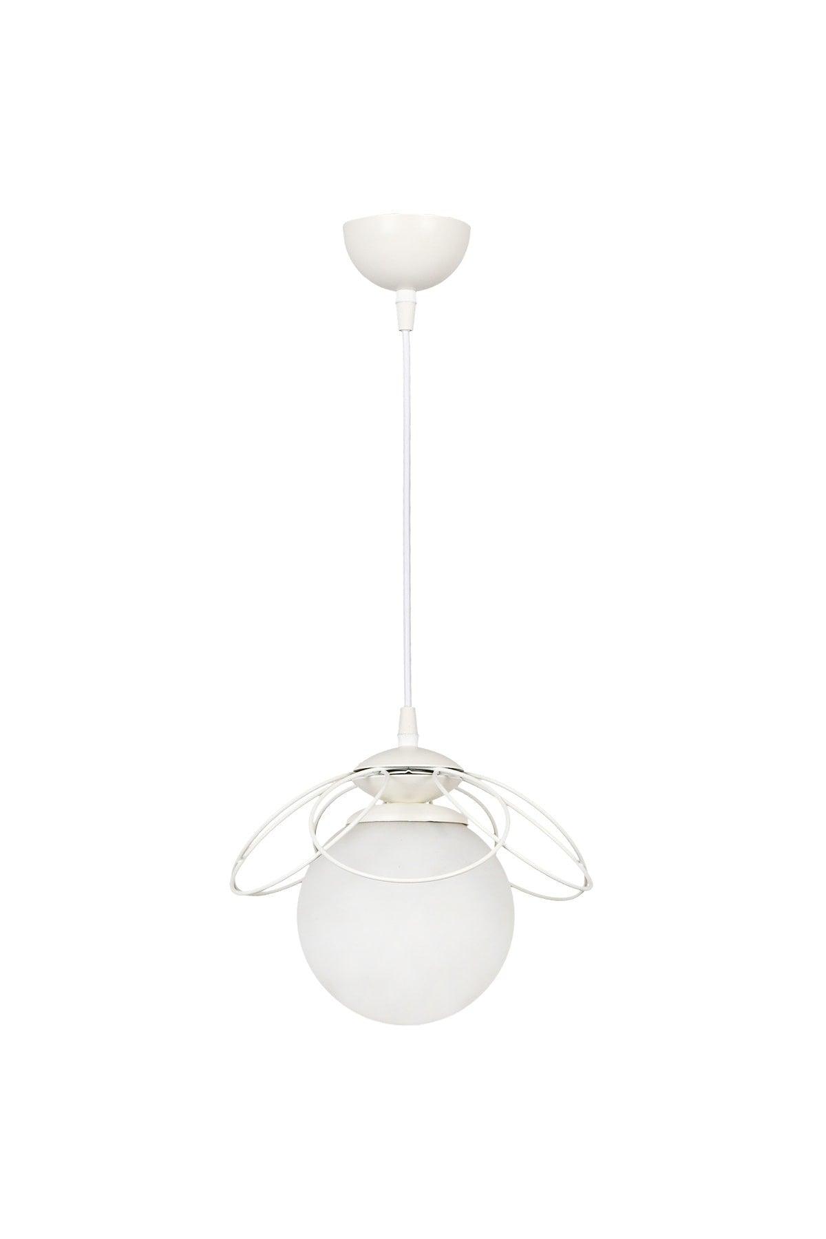 Alaca Single Chandelier White White Glass - Swordslife