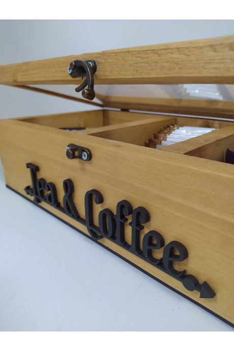 Tea And Coffee Storage Box, Wooden Organizer, Kitchen Organizer - Swordslife