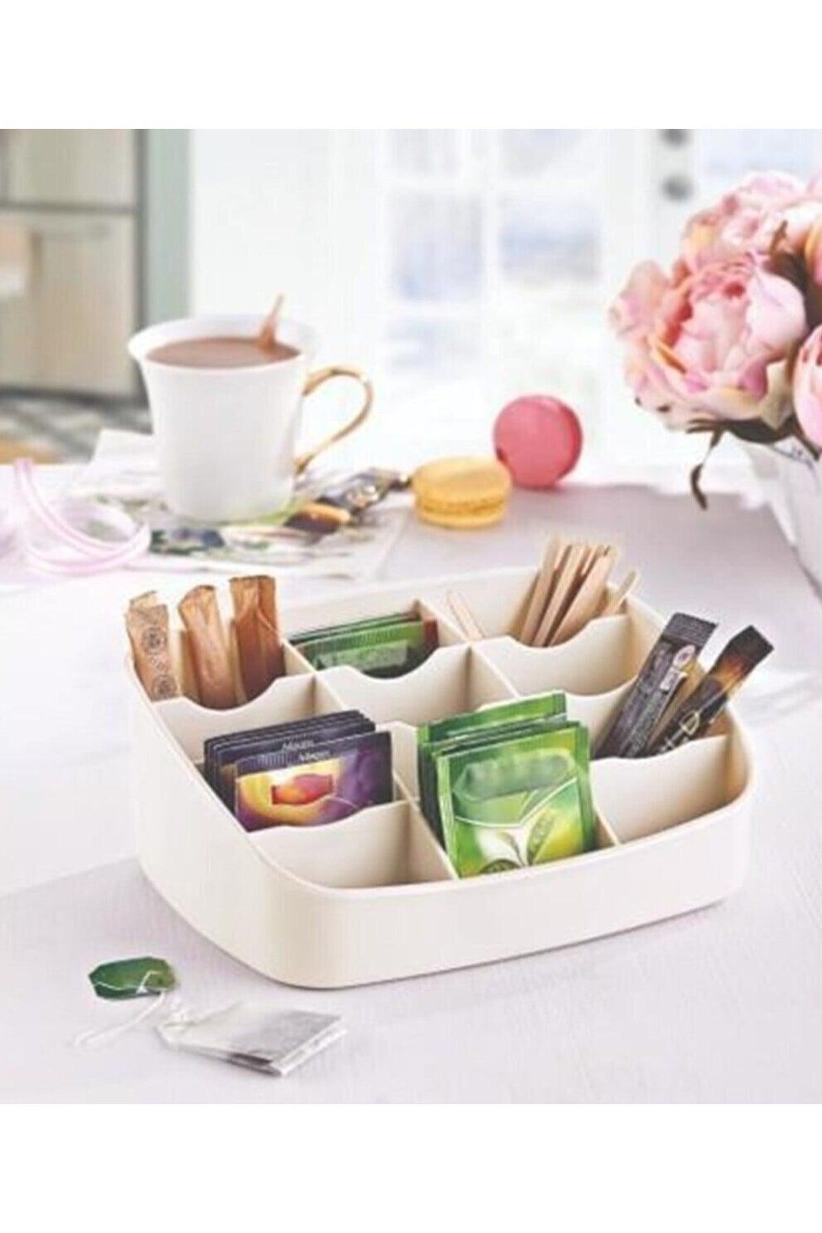 Tea Box 12 Compartment Organizer Herbal Tea - Swordslife