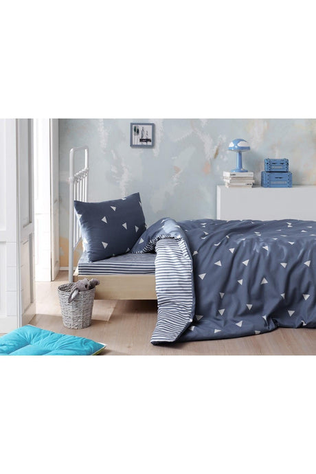 Single Easy-Iron Duvet Cover Set Triangle K.CloudBlue - Swordslife